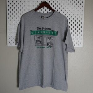 The Original Starbucks Pike Place‎ Market Seattle WA Graphic T Shirt XL